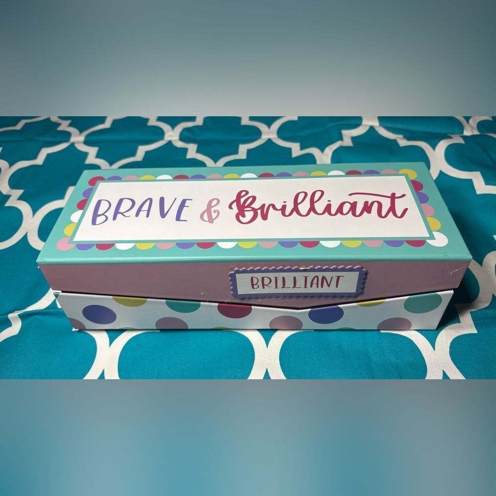 New! "BRAVE & Brilliant" Decorative Storage Keepsake Box NWT